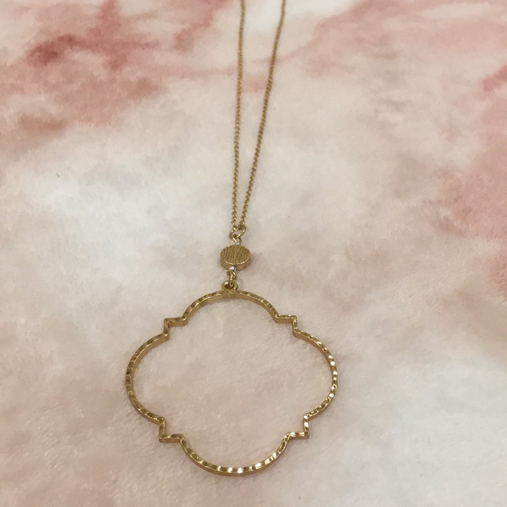 Pretty Gold Statement Necklace by Eunoia NYC NWT 36”